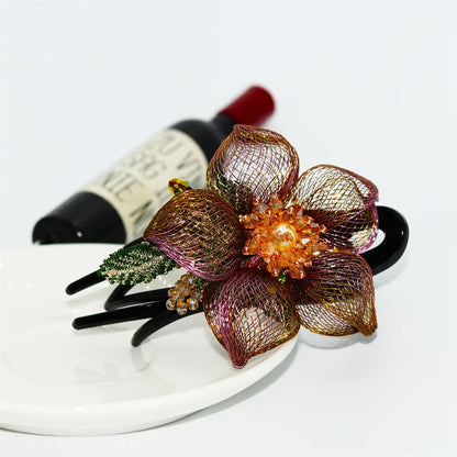 Women'S Retro Flower Copper Hair Clip