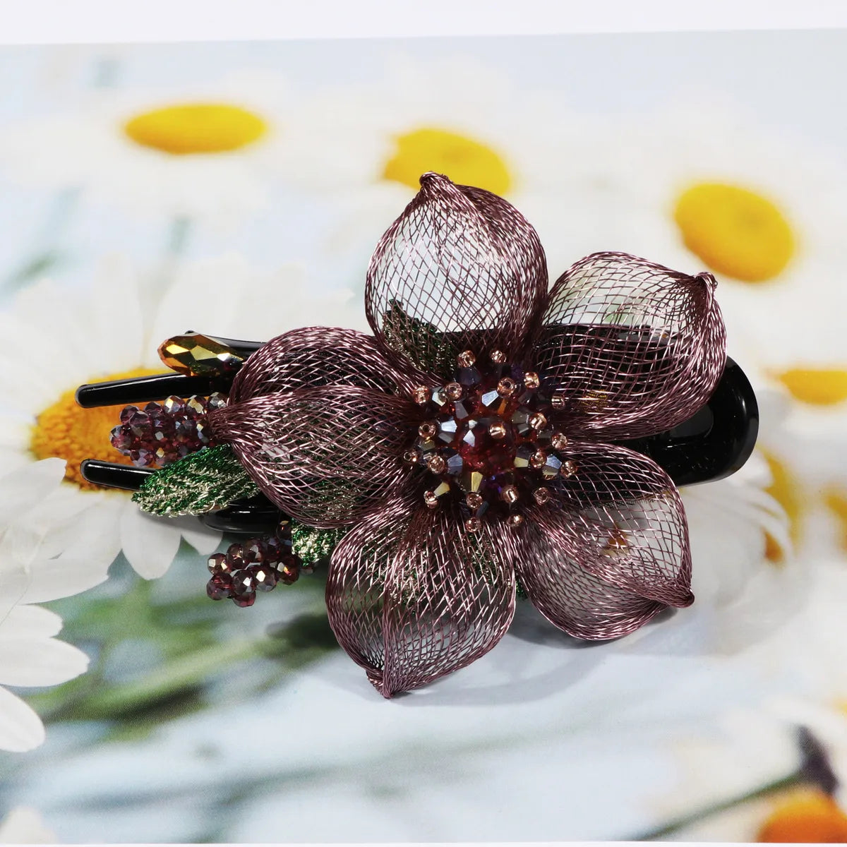 Women'S Retro Flower Copper Hair Clip