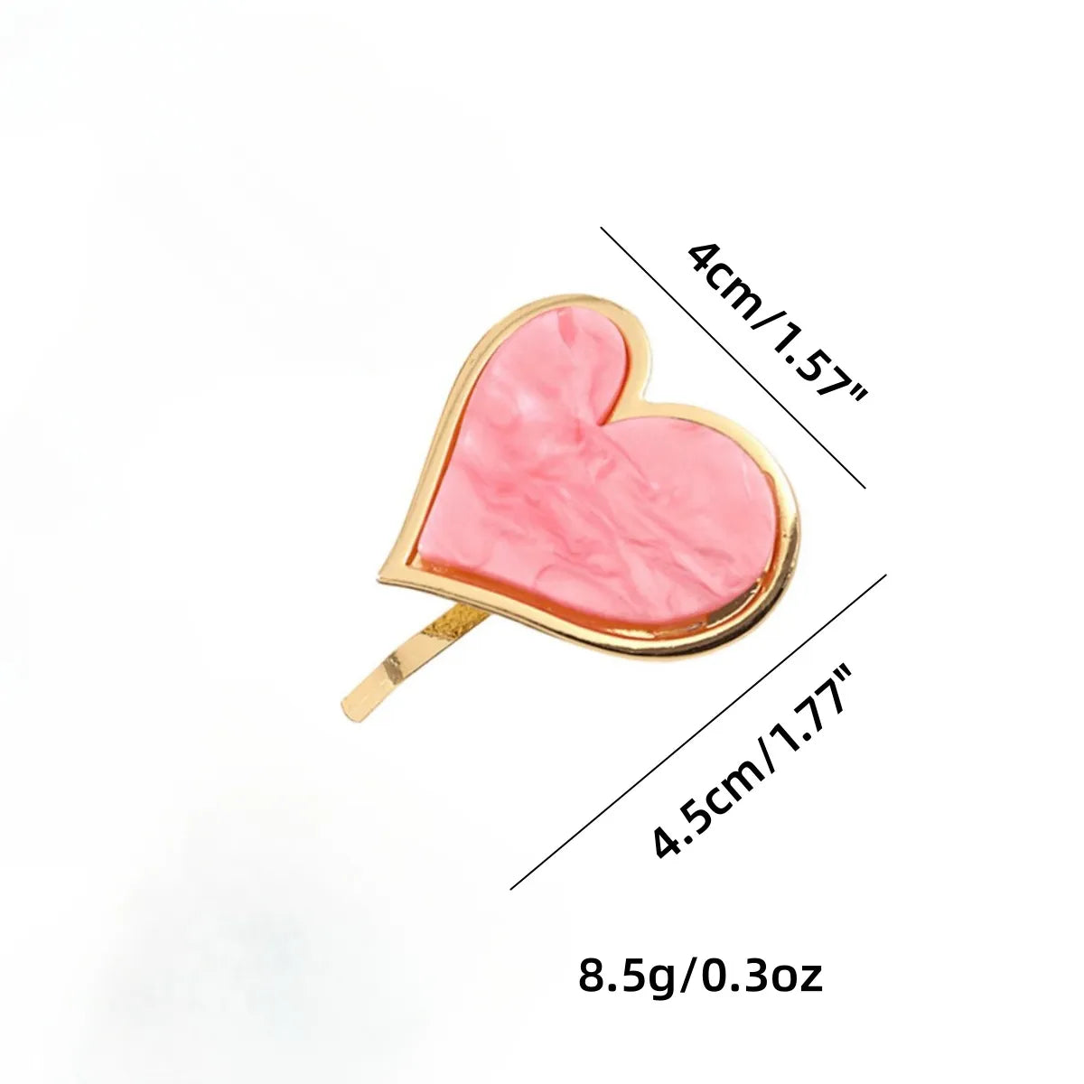 Women'S Retro Heart Shape Acetic Acid Sheets Plating Hair Clip