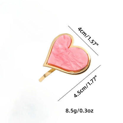 Women'S Retro Heart Shape Acetic Acid Sheets Plating Hair Clip