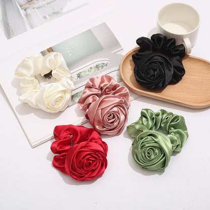 Women'S Retro Solid Color Cloth Hair Tie