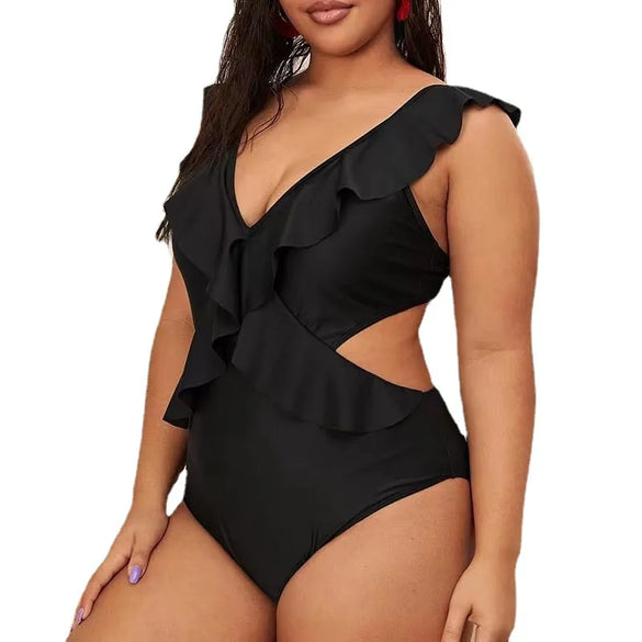 Women'S Sexy Solid Color 1 Piece Plus Size Swimwear Swimwear