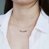Women S925 Silver Geometric Love Color Zircon Set Clavicle Necklace