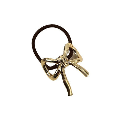 Women'S Simple Style Bow Knot Metal Handmade Hair Tie