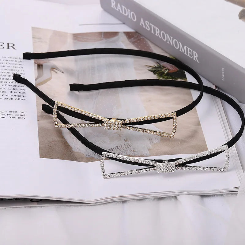 Women'S Simple Style Bow Knot Rhinestone Plating Inlay Hair Band