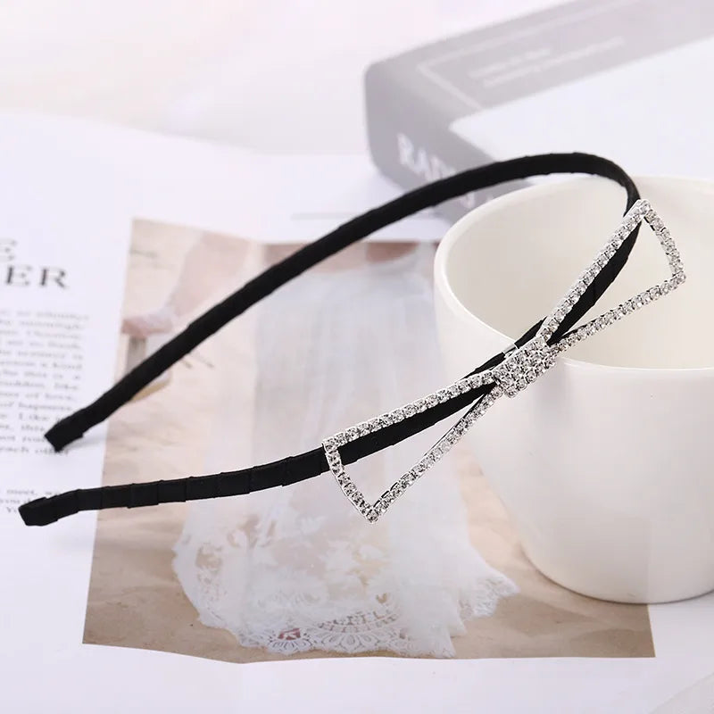 Women'S Simple Style Bow Knot Rhinestone Plating Inlay Hair Band