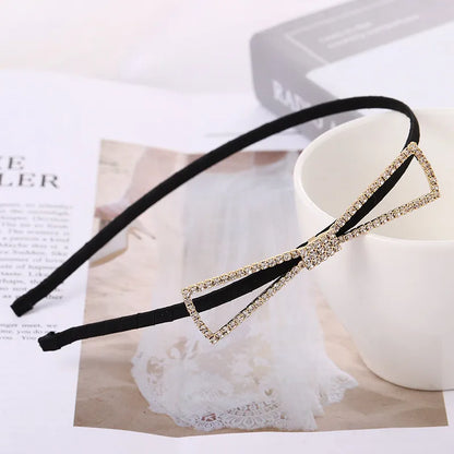 Women'S Simple Style Bow Knot Rhinestone Plating Inlay Hair Band