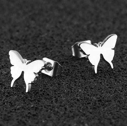 Simple Style Butterfly Plating 304 Stainless Steel No Inlaid 18K Gold Plated Ear Studs