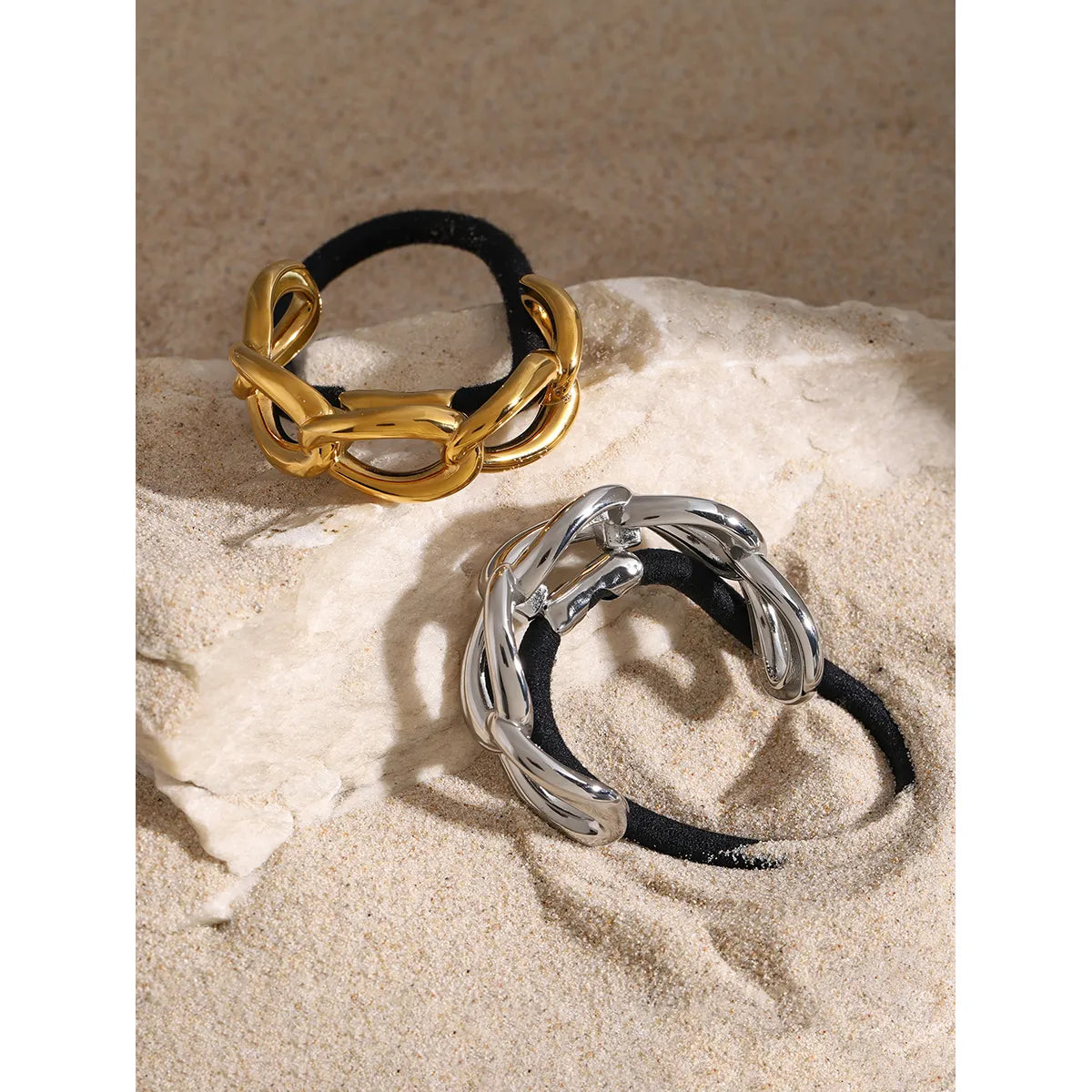 Women'S Simple Style Classic Style 8-Shaped 304 Stainless Steel Plating Titanium Steel Hair Tie