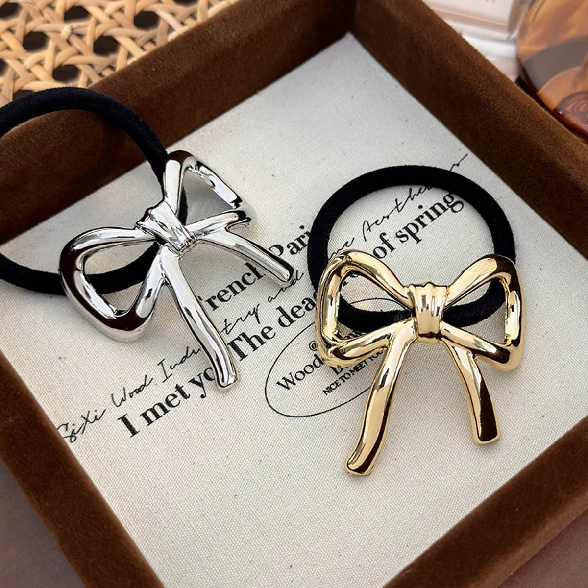 Women'S Simple Style Classic Style Bow Knot Alloy Patchwork Hair Tie