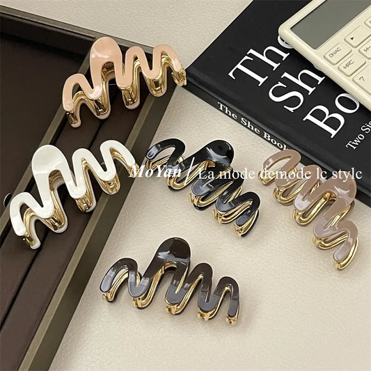 Women'S Simple Style Classic Style Color Block Alloy Hair Claws