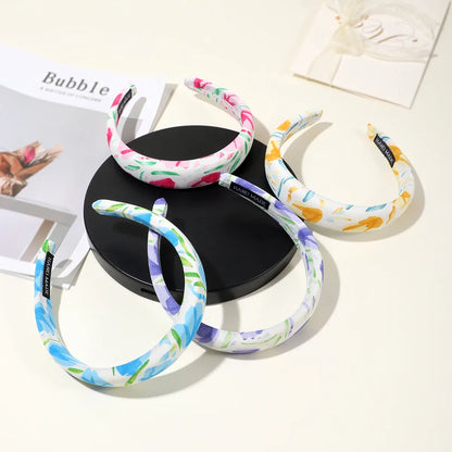 Women'S Simple Style Classic Style Color Block Cloth Printing Hair Band