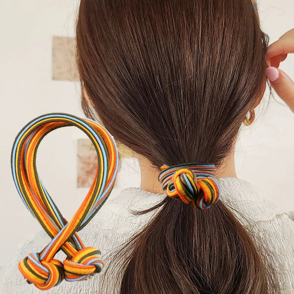 Women'S Simple Style Classic Style Color Block Elastic Band Handmade Hair Tie