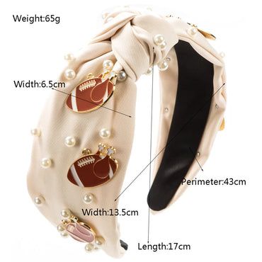 Women'S Simple Style Classic Style Color Block Polyester Inlay Pearl Hair Band