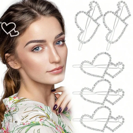 Women'S Simple Style Classic Style Commute Heart Shape Iron Plating Inlay Rhinestones Hair Clip