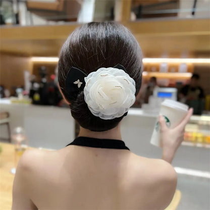 Women'S Simple Style Classic Style Flower Bow Knot Cloth Inlay Rhinestones Hair Tie