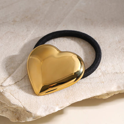 Women'S Simple Style Classic Style Heart Shape 304 Stainless Steel Plating Titanium Steel Hair Tie