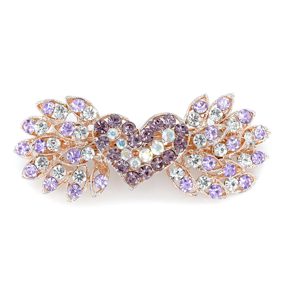 Women'S Simple Style Classic Style Heart Shape Alloy Inlay Rhinestones Hair Clip