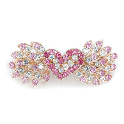 Women'S Simple Style Classic Style Heart Shape Alloy Inlay Rhinestones Hair Clip