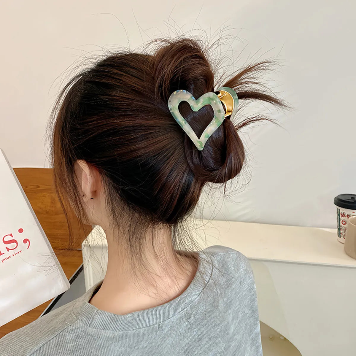 Women'S Simple Style Classic Style Heart Shape Alloy Polishing Hair Clip