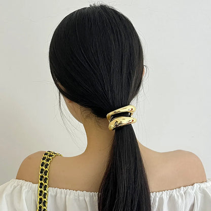 Women'S Simple Style Classic Style Solid Color Alloy Plating Hair Tie