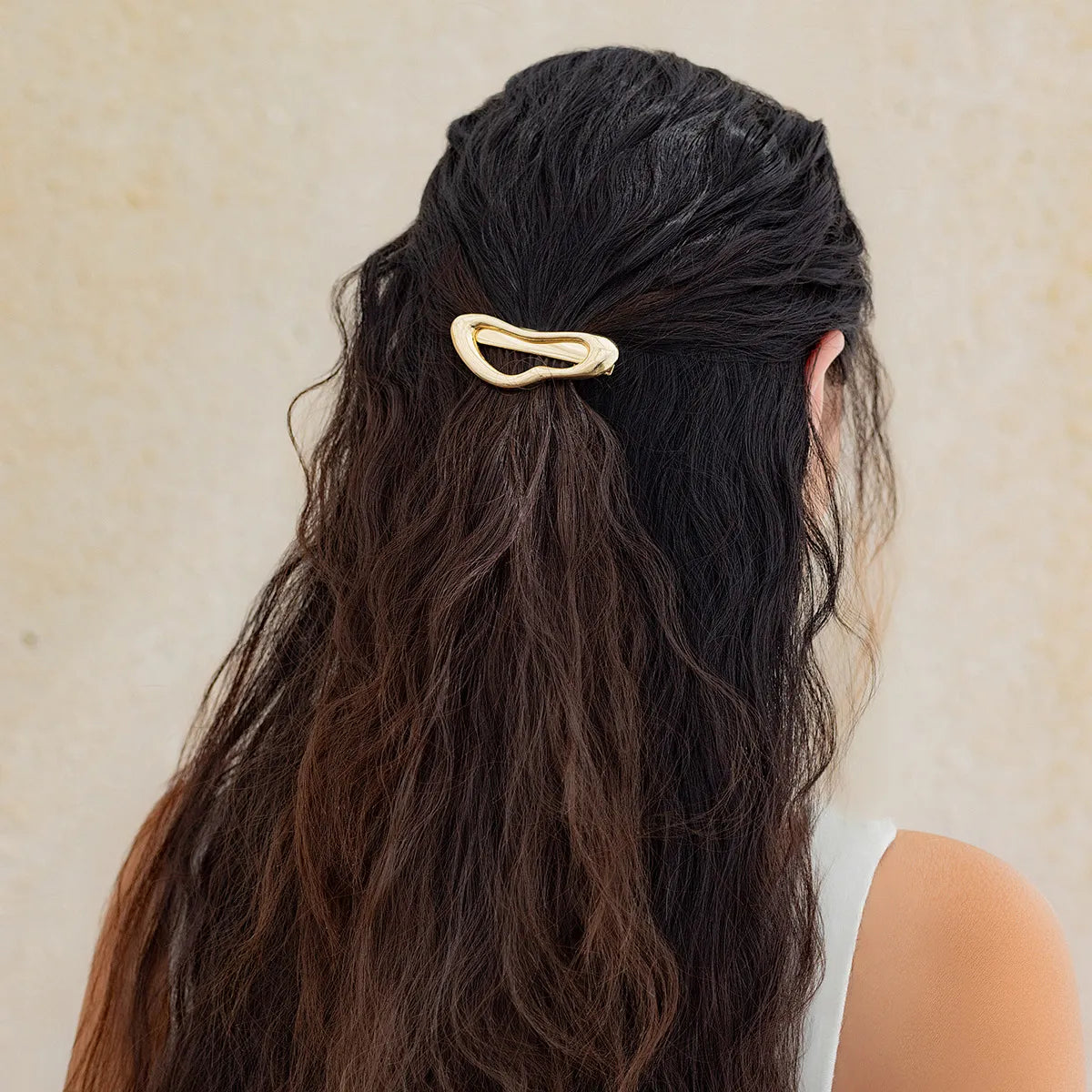 Women'S Simple Style Classic Style Solid Color Alloy Plating Pleated Hair Clip