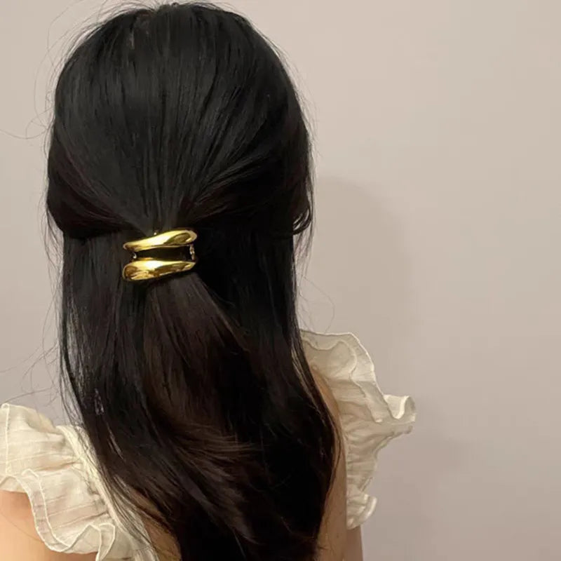 Women'S Simple Style Classic Style Solid Color Alloy Polishing Hair Clip