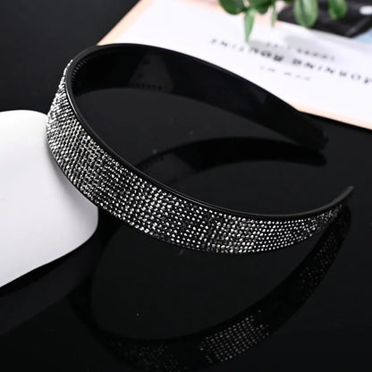 Women'S Simple Style Classic Style Solid Color Alloy Rhinestone Inlay Hair Band