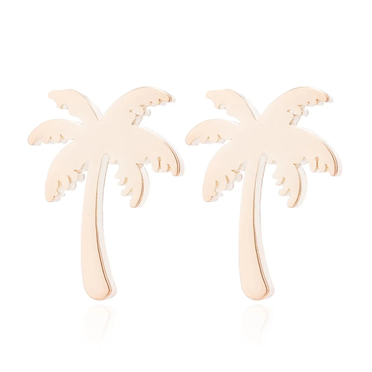 Simple Style Coconut Tree Plating 304 Stainless Steel No Inlaid 18K Gold Plated Ear Studs