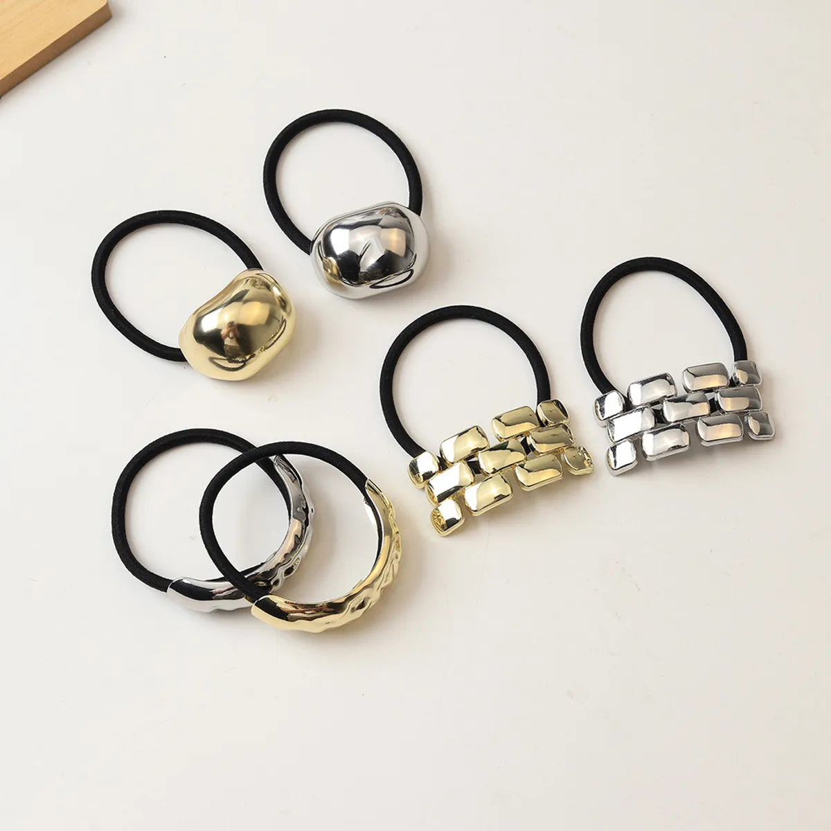 Women'S Simple Style Color Block Alloy Hair Tie