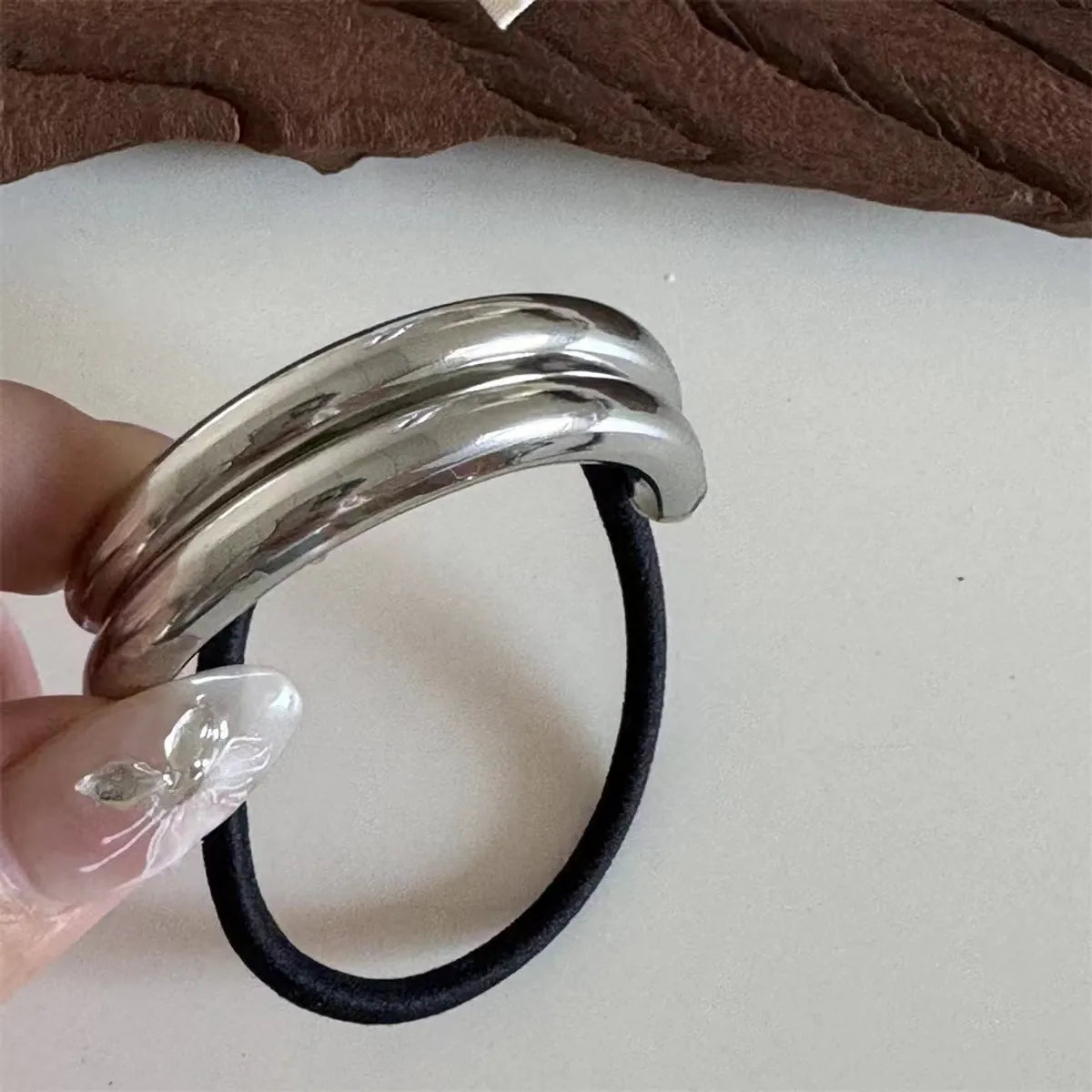 Women'S Simple Style Color Block Alloy Hair Tie