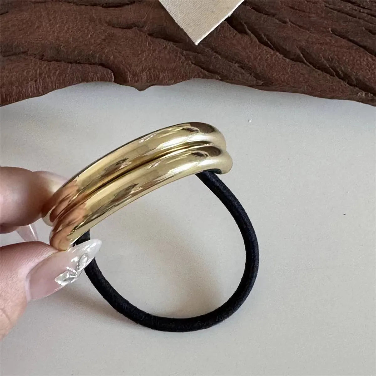 Women'S Simple Style Color Block Alloy Hair Tie