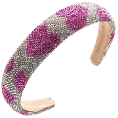 Women'S Simple Style Color Block Cloth Inlay Rhinestones Hair Band