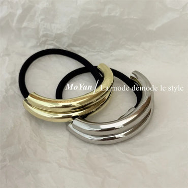 Women'S Simple Style Color Block Copper Hair Tie