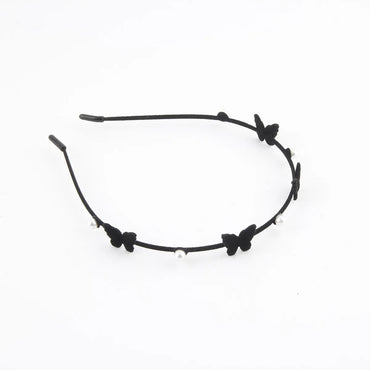 Women'S Simple Style Color Block Plastic Inlay Pearl Hair Band