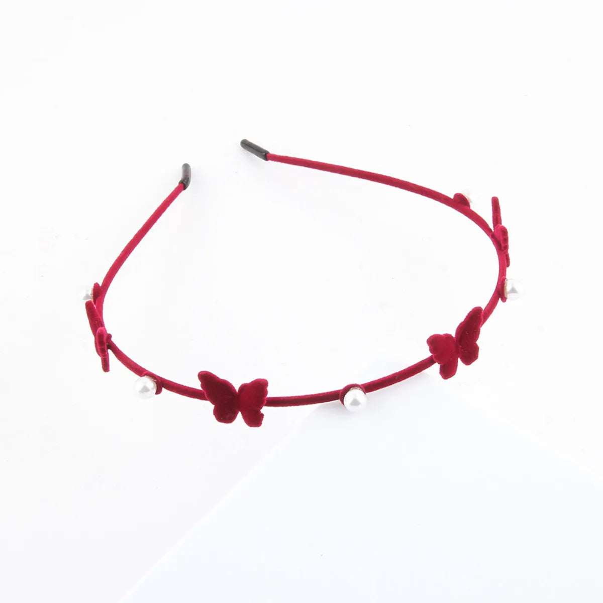 Women'S Simple Style Color Block Plastic Inlay Pearl Hair Band