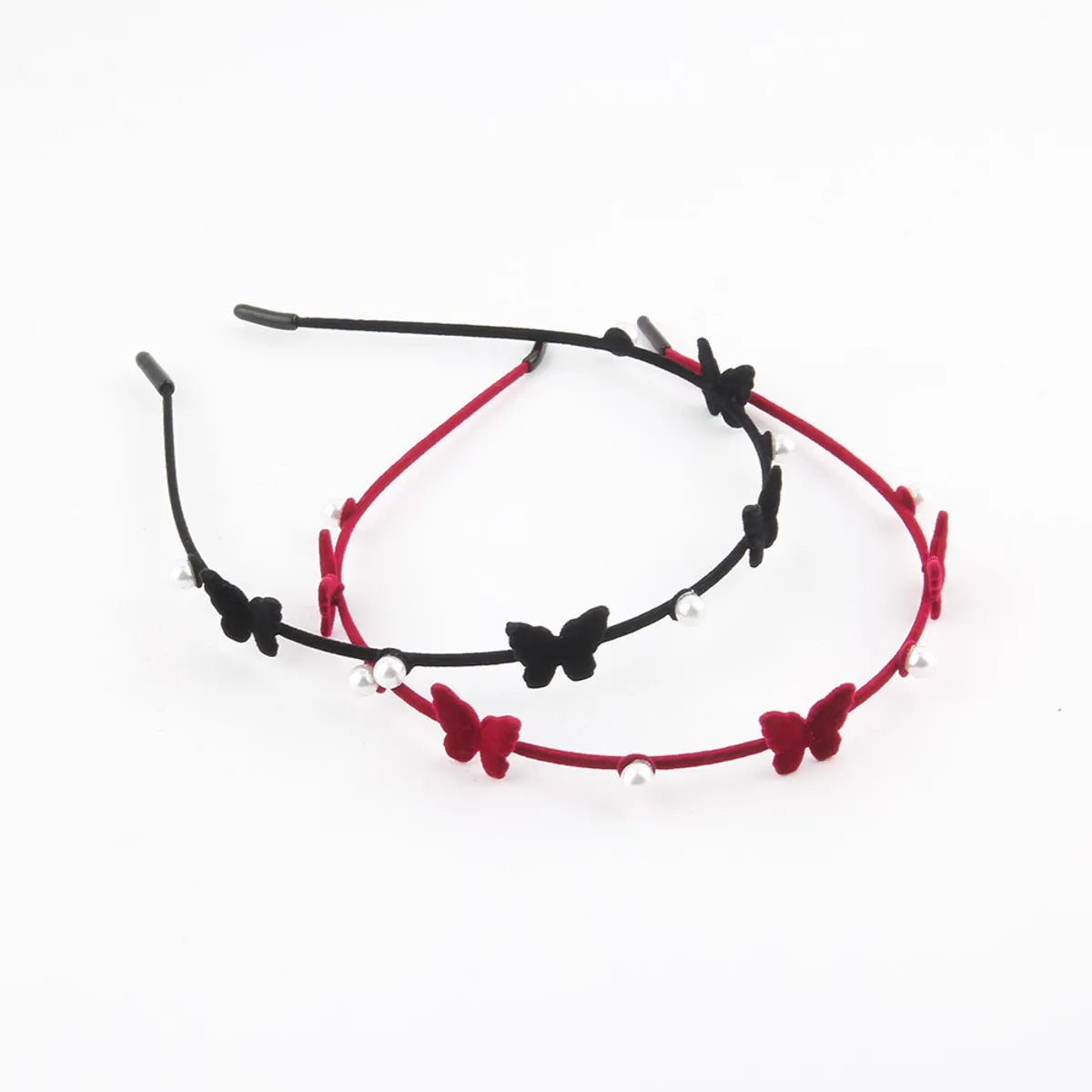 Women'S Simple Style Color Block Plastic Inlay Pearl Hair Band