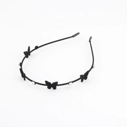 Women'S Simple Style Color Block Plastic Inlay Pearl Hair Band