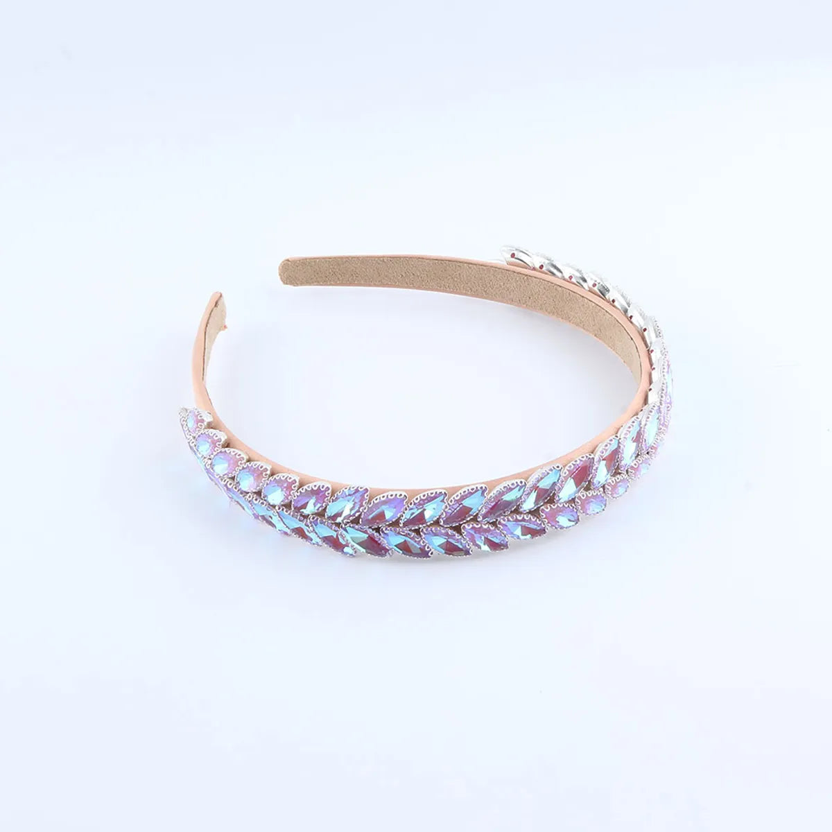 Women'S Simple Style Color Block Plastic Inlay Rhinestones Hair Band