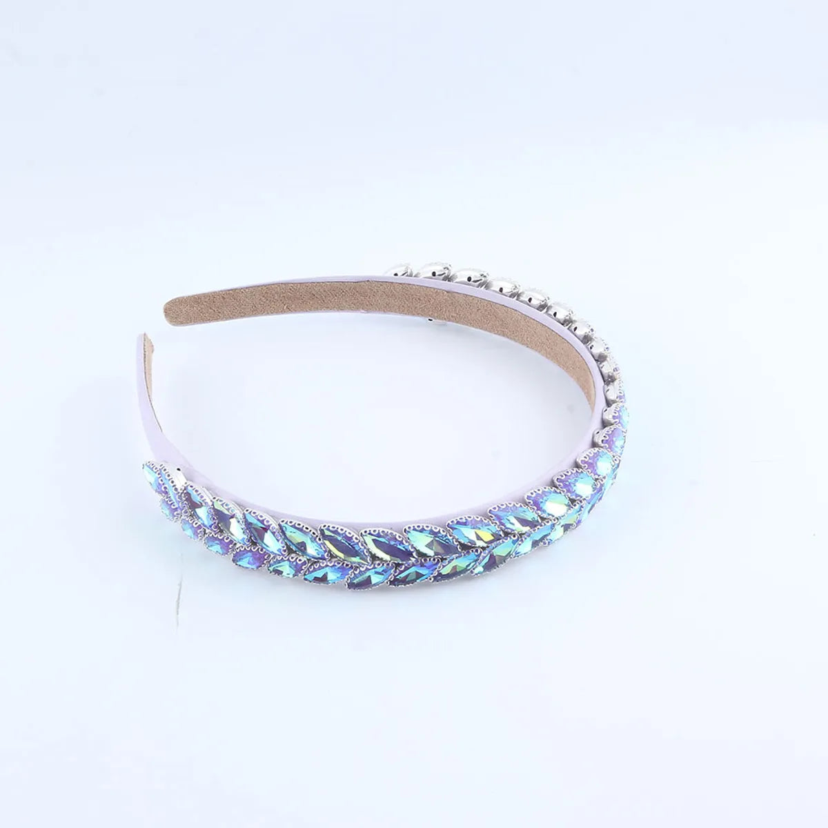 Women'S Simple Style Color Block Plastic Inlay Rhinestones Hair Band