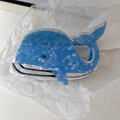 Women'S Simple Style Commute Whale Acetic Acid Sheets Handmade Hair Clip