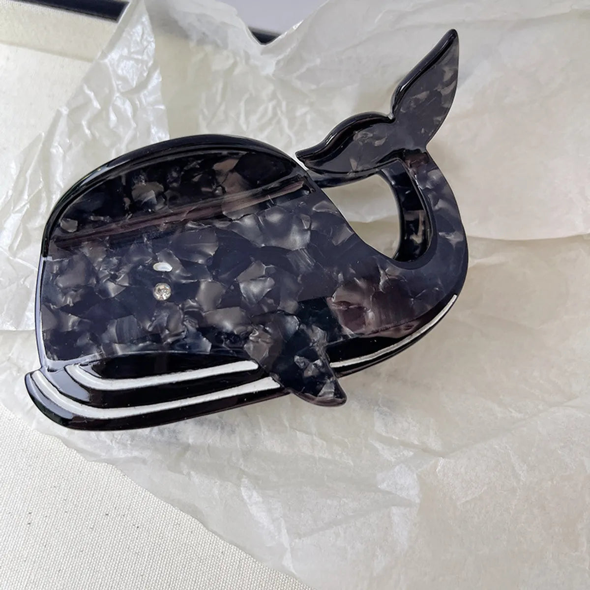 Women'S Simple Style Commute Whale Acetic Acid Sheets Handmade Hair Clip