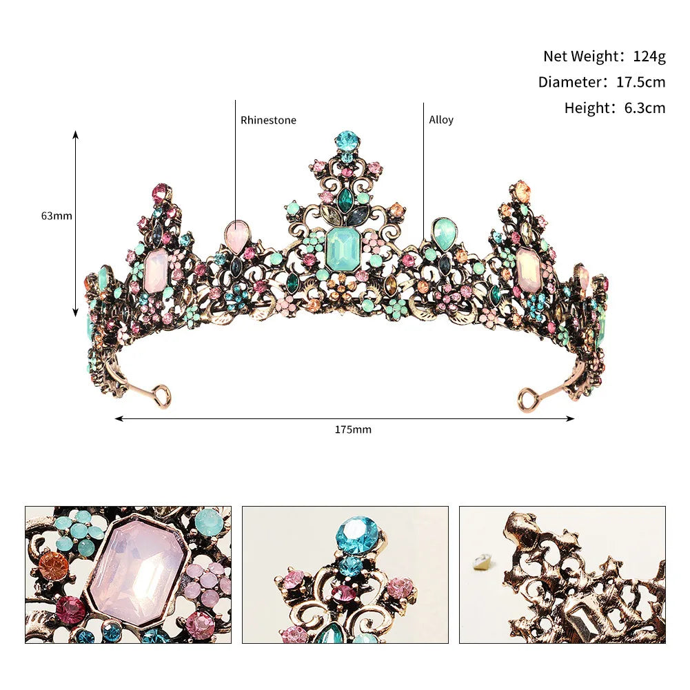 Women'S Simple Style Crown Alloy Rhinestone Crown