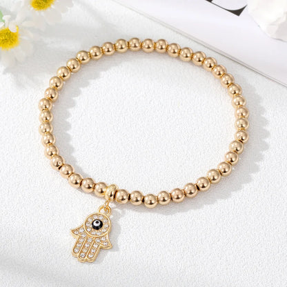 Simple Style Devil'S Eye Water Drop Alloy Resin Beaded Bracelets