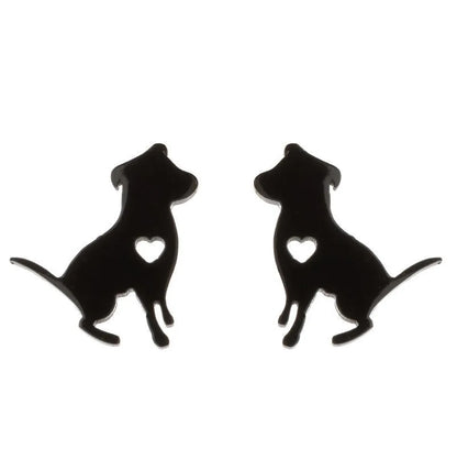 Women'S Simple Style Dog Cat Stainless Steel No Inlaid Ear Studs Plating Stainless Steel Earrings