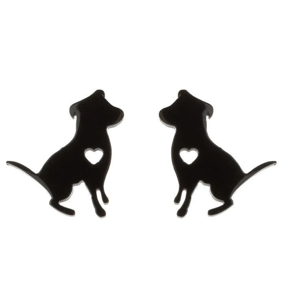 Women'S Simple Style Dog Cat Stainless Steel No Inlaid Ear Studs Plating Stainless Steel Earrings