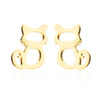 Women'S Simple Style Dog Cat Stainless Steel No Inlaid Ear Studs Plating Stainless Steel Earrings