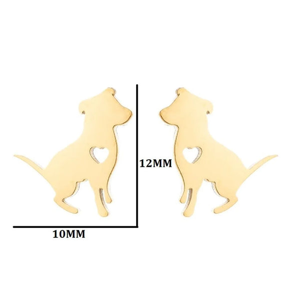 Women'S Simple Style Dog Cat Stainless Steel No Inlaid Ear Studs Plating Stainless Steel Earrings