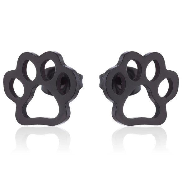 Women'S Simple Style Dog Cat Stainless Steel No Inlaid Ear Studs Plating Stainless Steel Earrings