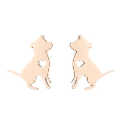 Women'S Simple Style Dog Cat Stainless Steel No Inlaid Ear Studs Plating Stainless Steel Earrings